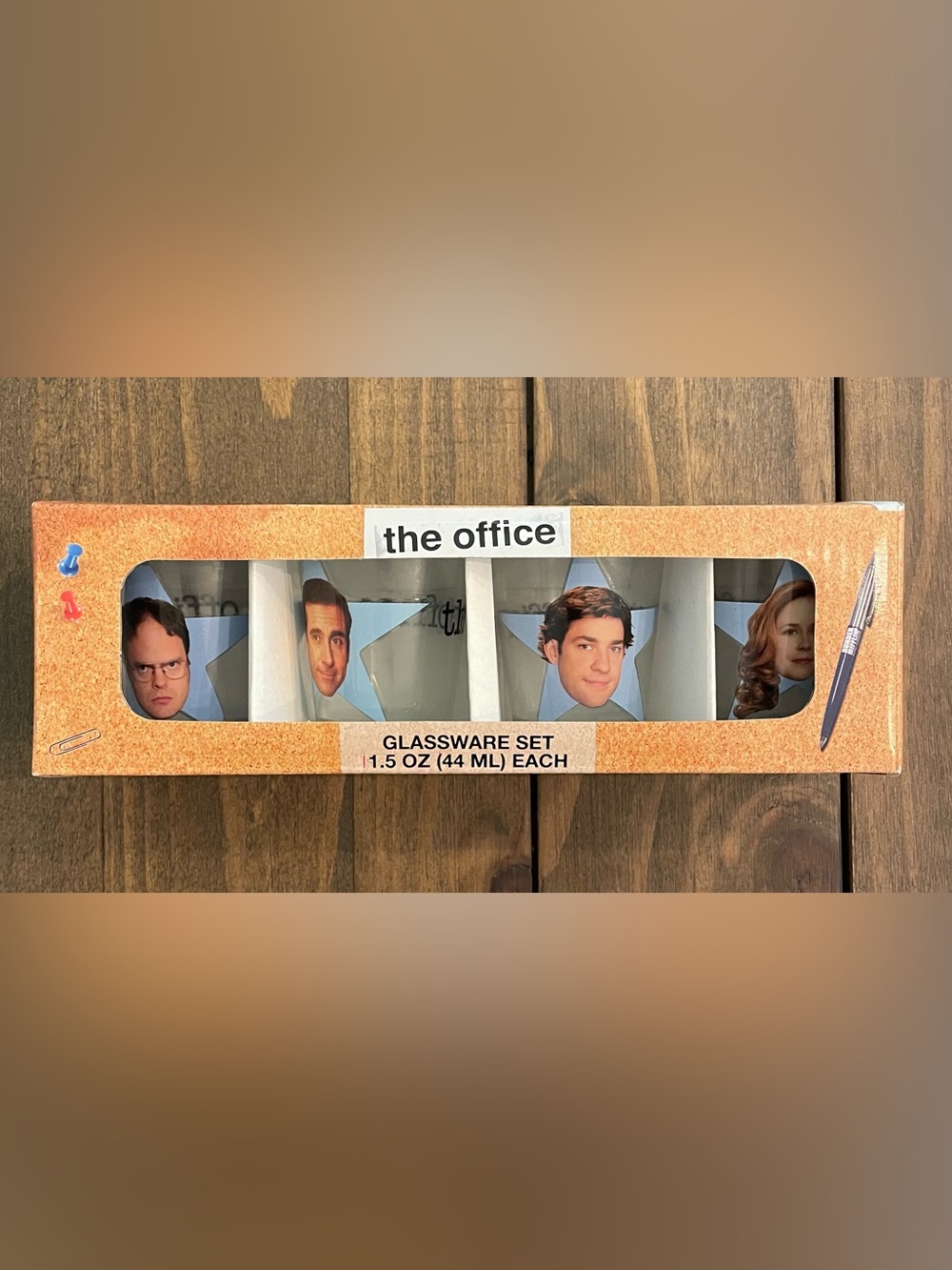 New! New in box “The Office” set of 4 shot glasses.